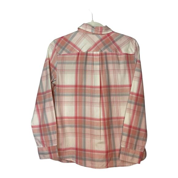 Talbots Petite Pink Plaid Button Up Shirt Blouse Long Sleeve Small NWT - Picture 5 of 8